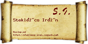 Steklács Irén névjegykártya